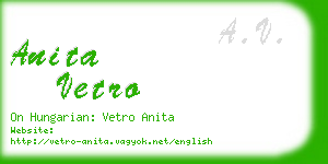 anita vetro business card